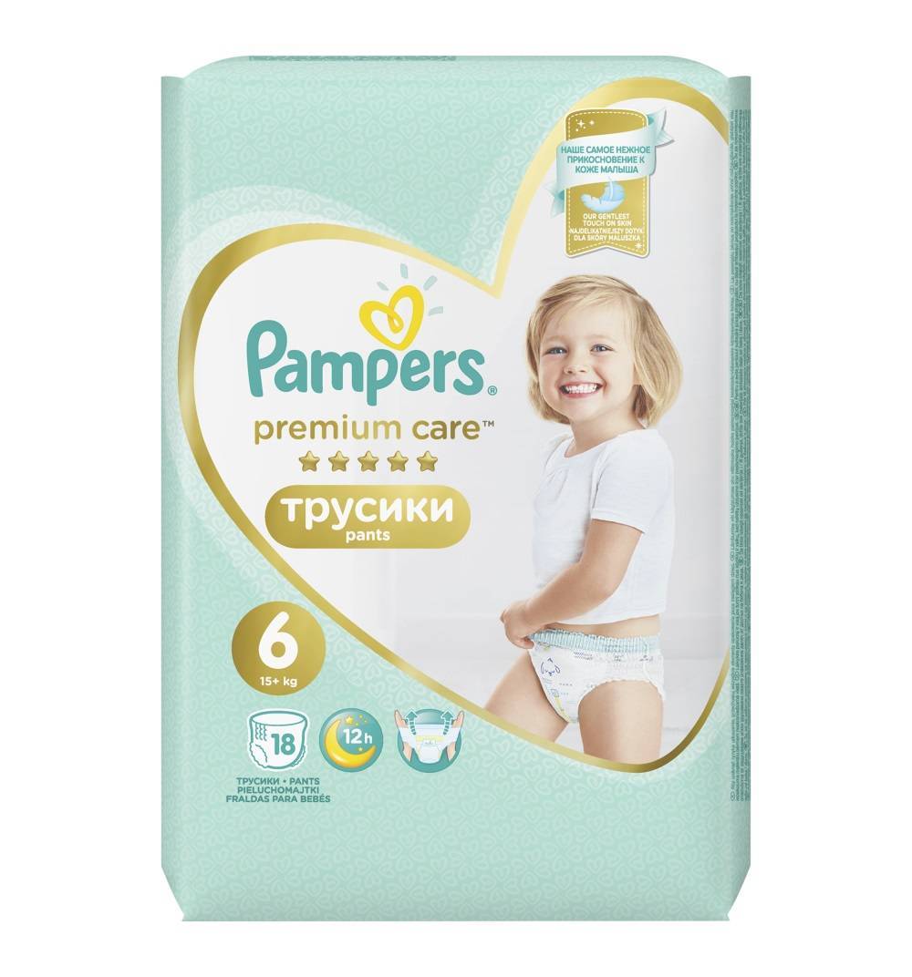 Отзывы о Трусики Pampers Premium Care Pants 6 размер (15+ кг) 18 шт. белый  (81670013) на CMP24 - SKU2425984