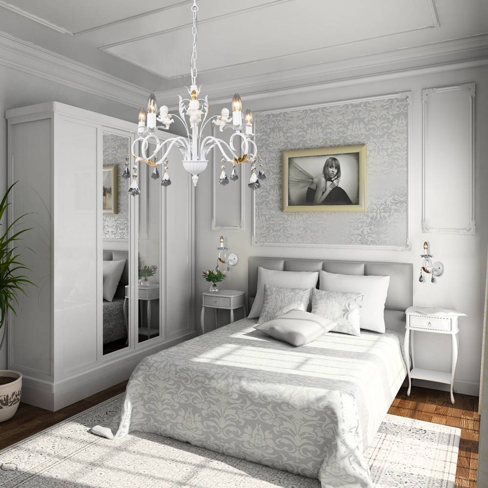 Дизайн квартиры в классическом стиле с белой мебелью