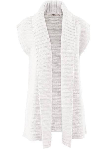 white crochet vest